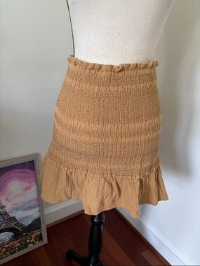 Wishlist Smocked Ruffle Mini Skirt - Mustard Large